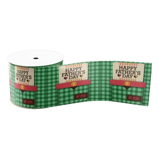 Happy Vaderdag Grosgrain Lint (Spoel)