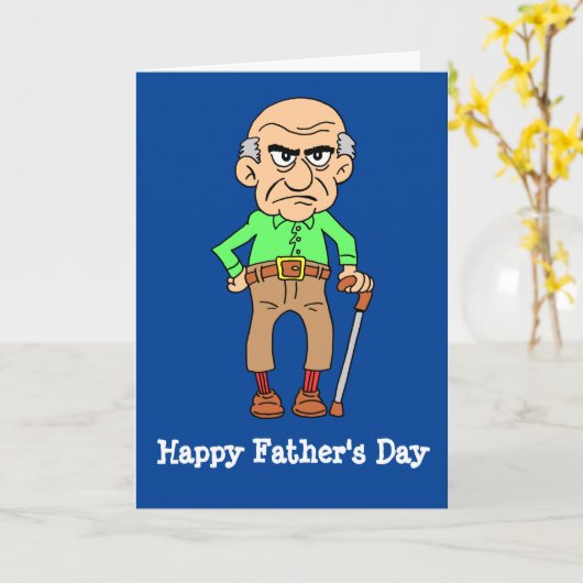 Happy Vaderdag Grumpy oude scheet Kaart (Gele Bloem)