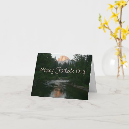 Happy Vaderdag Half Dome Sunset Kaart (Gele Bloem)