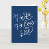 Happy Vaderdag Handlettering - Aangepaste kleur Kaart (Gele Bloem)