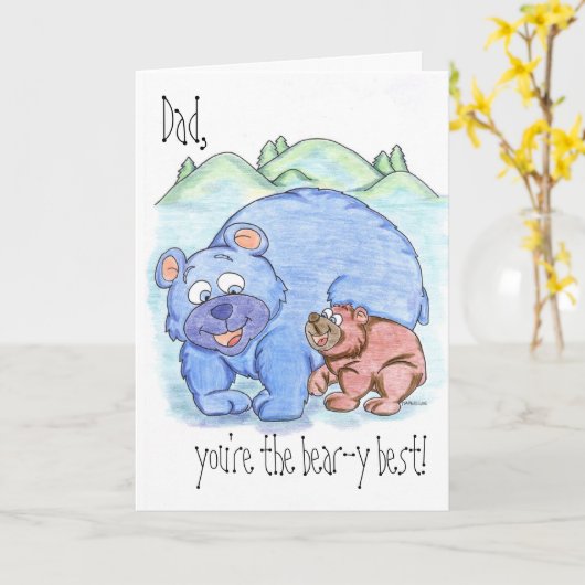 Happy Vaderdag / Happy Birthday / Bedankt papa Kaart (Gele Bloem)