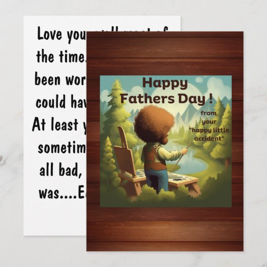Happy Vaderdag - Happy Little Accident Feestdagenkaart (Voorkant / Achterkant)