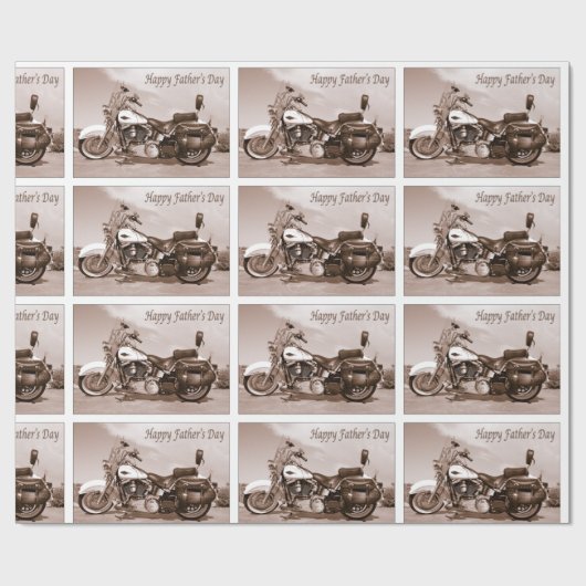 Happy Vaderdag Harley Davidson Cadeaupapier (Vlak)