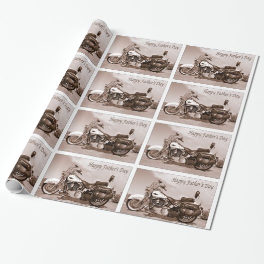 Happy Vaderdag Harley Davidson Cadeaupapier (Uitgerold)