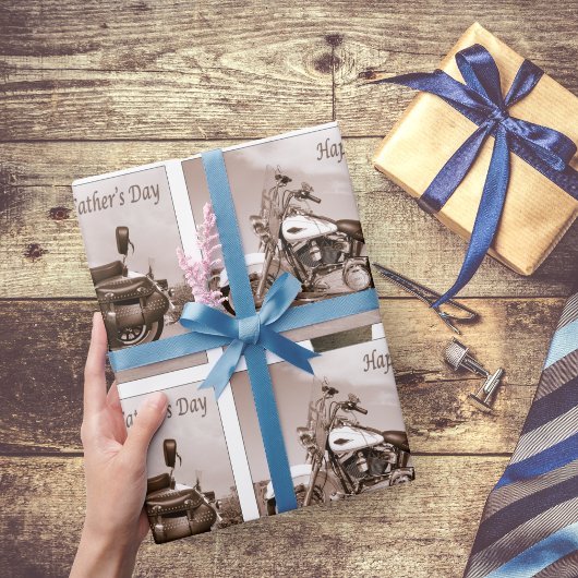 Happy Vaderdag Harley Davidson Cadeaupapier