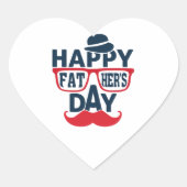 Happy vaderdag hart sticker (Voorkant)