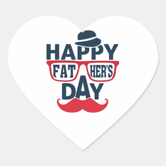 Happy vaderdag hart sticker (Voorkant)