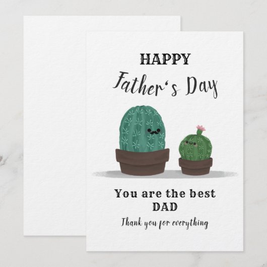 Happy Vaderdag Hartelijk dank Kaart (Voorkant / Achterkant)
