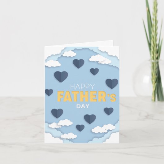 Happy Vaderdag harten in de hemel Kaart (Voorkant)