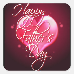 HAPPY VADERDAG HEART DOOR SHARON SHARPE VIERKANTE STICKER