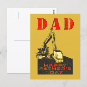 Happy Vaderdag Heavy Equipment Builder Papa Briefkaart