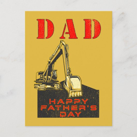 Happy Vaderdag Heavy Equipment Builder Papa Briefkaart (Voorkant)