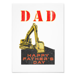 Happy Vaderdag Heavy Equipment Builder Papa Foto Afdruk