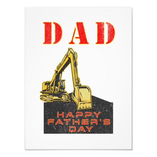 Happy Vaderdag Heavy Equipment Builder Papa Foto Afdruk (Voorkant)