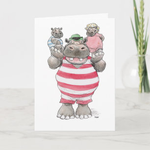 Happy Vaderdag Hippos Kaart