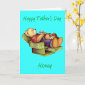 Happy vaderdag Honey van vrouw/Vriendin Kaart (Gele Bloem)