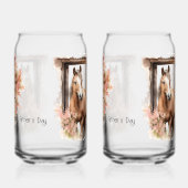 Happy Vaderdag Horse Barn Flowers Blikvorm Glas (Links)