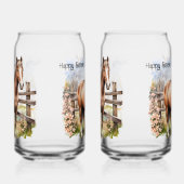 Happy Vaderdag Horse Fence weide Blikvorm Glas (Rechts)