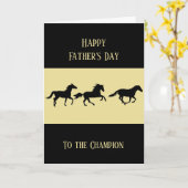 Happy Vaderdag Horses Riding Trainer Kaart (Gele Bloem)