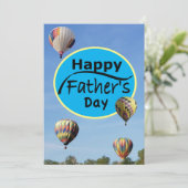 Happy Vaderdag Hot Air ballon Simple Blue Feestdagenkaart (Staand voorkant)