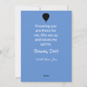 Happy Vaderdag Hot Air ballon Simple Blue Feestdagenkaart (Achterkant)