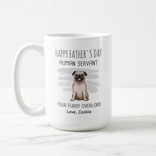 Happy Vaderdag human-dienaar voor Pug dad Koffiemok (Links)