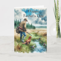 Happy Vaderdag Hunting Wenskaart