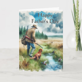 Happy Vaderdag Hunting Wenskaart Kaart