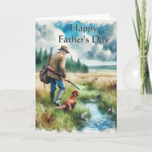 Happy Vaderdag Hunting Wenskaart Kaart (Voorkant)
