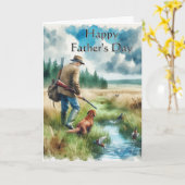 Happy Vaderdag Hunting Wenskaart Kaart (Gele Bloem)