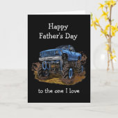 Happy Vaderdag Husband 4x4 Monster Truck Kaart (Gele Bloem)