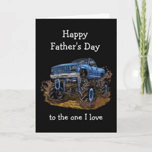 Happy Vaderdag Husband 4x4 Monster Truck Kaart