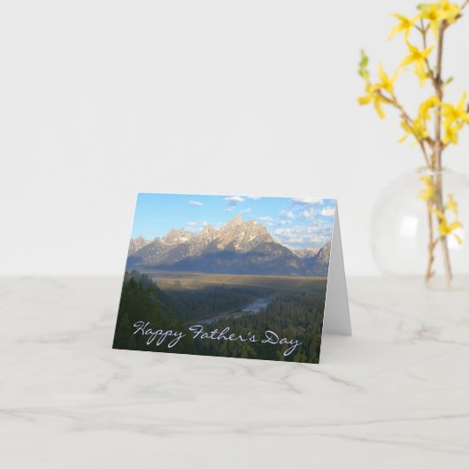Happy Vaderdag Jackson Hole Mountains Kaart (Gele Bloem)