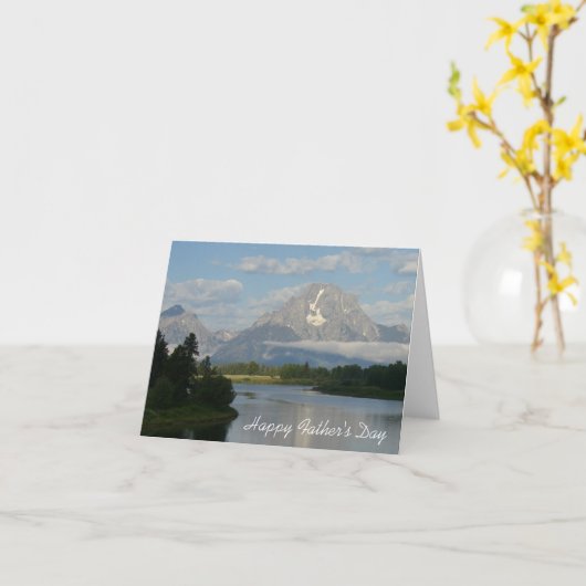Happy Vaderdag Jackson Hole River Kaart (Gele Bloem)