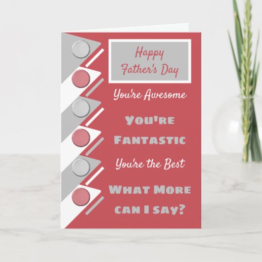 Happy Vaderdag je bent geweldige rood grijs Kaart (Voorkant)