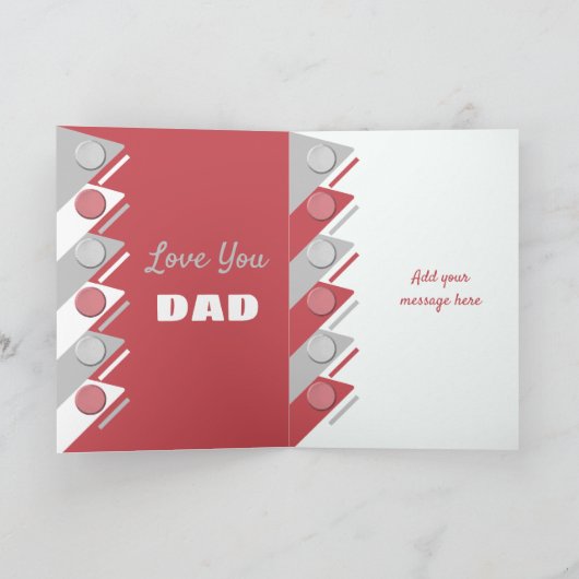 Happy Vaderdag je bent geweldige rood grijs Kaart (Binnen)