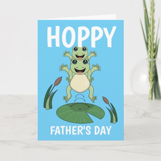 Happy Vaderdag Jumping Frogs Kaart (Voorkant)