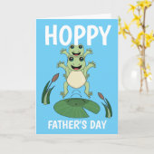 Happy Vaderdag Jumping Frogs Kaart (Gele Bloem)