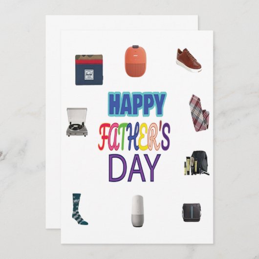 Happy Vaderdag Kaart (Voorkant / Achterkant)