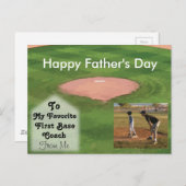 Happy Vaderdag Kaart Baseball Theme (Voorkant / Achterkant)