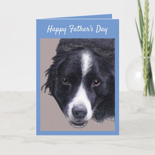 Happy Vaderdag kaart (Border Collie) (Voorkant)