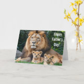 Happy Vaderdag Kaart Lion Cubon Greeting Note (Gele Bloem)