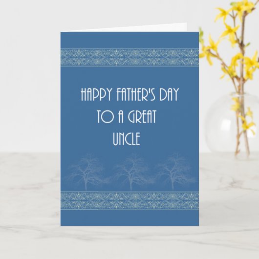 Happy Vaderdag Kaart voor oom, Blue (Gele Bloem)