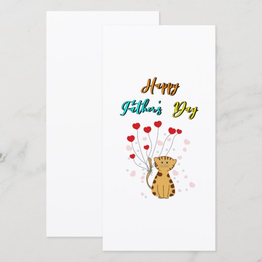 Happy Vaderdag Kat Papa Papa Gift Cat Father Aankondiging (Voorkant / Achterkant)