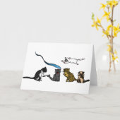 Happy Vaderdag Kat Wenskaart Kaart (Gele Bloem)