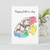 Happy vaderdag Kinder kunstwerk Feestdagenkaart (Staand voorkant)