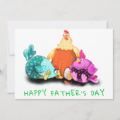 Happy Vaderdag - kippen die op eieren wachten (Voorkant)