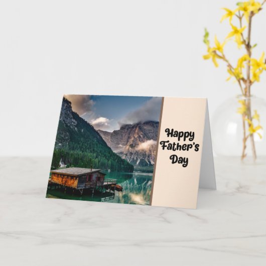 Happy Vaderdag Lake Scene Kaart (Gele Bloem)