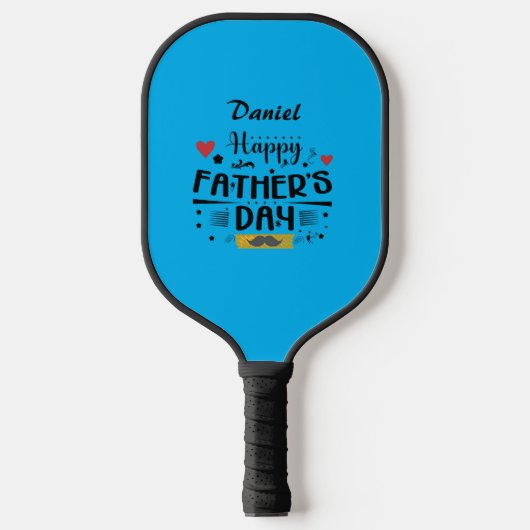 Happy Vaderdag Leaping Frogs Hearts Mustache Pickleball Paddle (Voorkant)