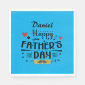 Happy Vaderdag Leaping Frogs Hearts Mustache Servet (Voorkant)